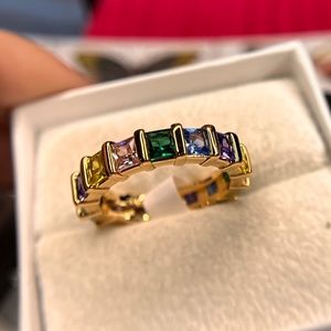 Bomb Party Candyland Unicorn Array of Multicolor Cubic Zirconia + Rose Gold Plat